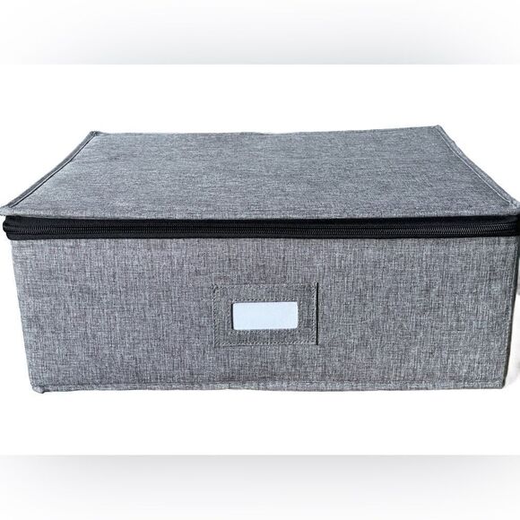 Storage Bag Heather Gray w/Double Zippers and Six Compartments (Like New) - Picture 6 of 10